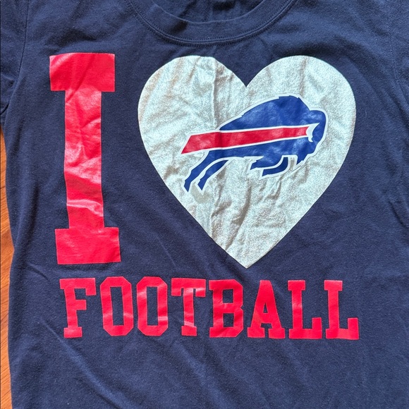 NFL Buffalo Bills Navy T-Shirt with Red and Blue Graphics PINK BY vs size medium - Picture 3 of 5